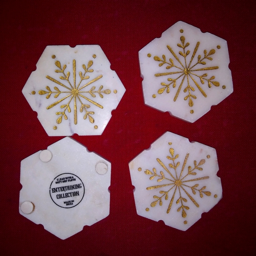 Granite snowflake coaster